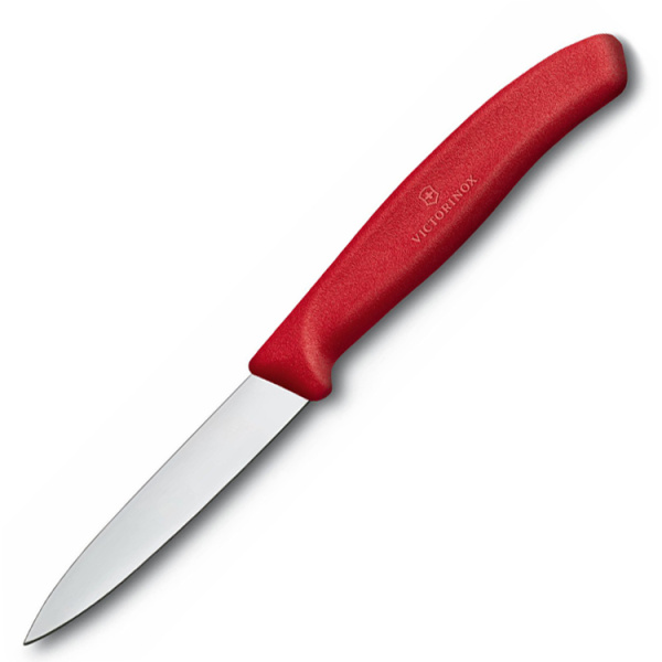 Нож кухонный Victorinox Swiss Classic (6.7601) стальной разделочный для овощей лезв.80мм прямая заточка красный