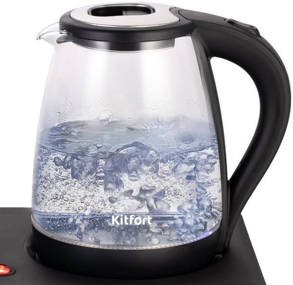 Чайный набор Kitfort КТ-6179 2л. 1500Вт черный (стекло/пластик)