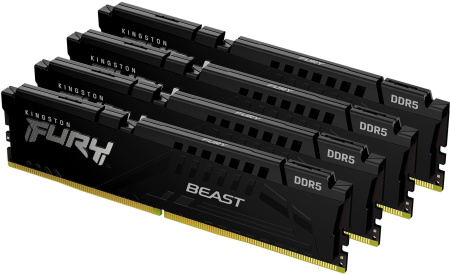 Память DDR5 4x16GB 5200MHz Kingston KF552C40BBK4-64 Fury Beast Black RTL Gaming PC5-41600 CL40 DIMM