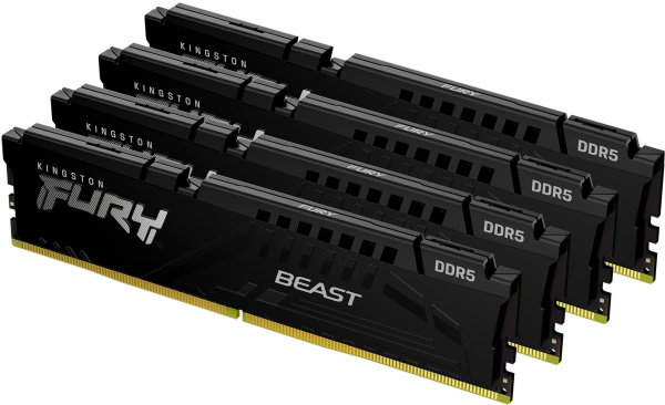 Память DDR5 4x16GB 5200MHz Kingston KF552C40BBK4-64 Fury Beast Black RTL Gaming PC5-41600 CL40 DIMM