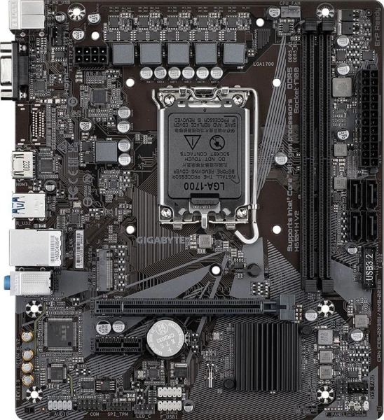 Материнская плата Gigabyte H610M H V2 Soc-1700 Intel H610 2xDDR5 mATX AC`97 8ch(7.1) GbLAN+VGA+HDMI
