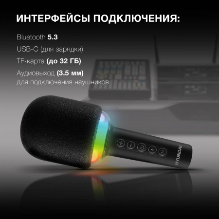 Микрофон беспроводной Hyundai H-MIC100 черный