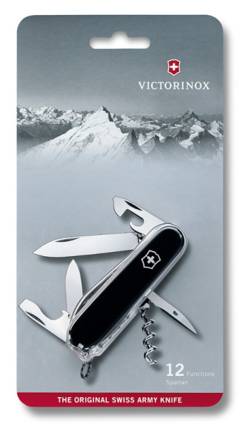 Нож перочинный Victorinox Spartan (1.3603.3B1) 91мм 12функц. черный блистер