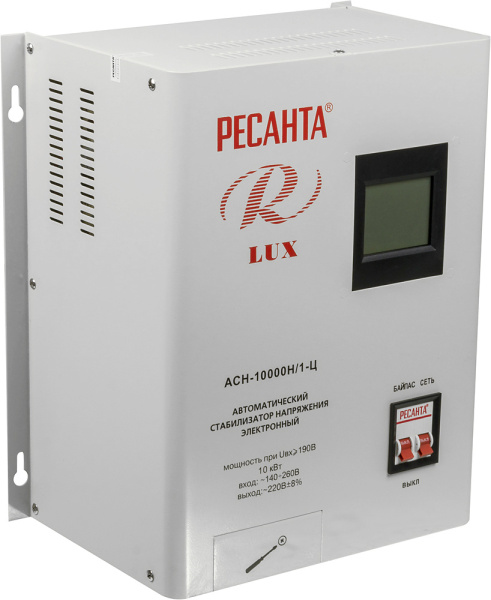 Стабилизатор напряжения Ресанта АСН-10000Н/1-Ц однофазный серый (63/6/18)