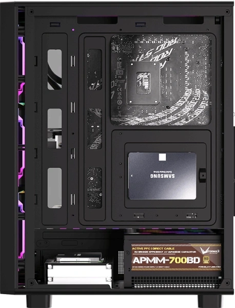 Корпус Formula MANA DYNAMIC черный без БП ATX 6x120mm 2xUSB3.0 1xUSB3.1 audio bott PSU