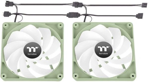 Вентилятор для корпуса Thermaltake CT140 Sync Matcha Reverse ARGB 140х140x25 зеленый 4-pin 32.8дБ (упак.:2шт) (CL-F201-PL14MG-A) Ret