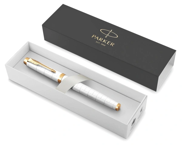 Ручка роллер Parker IM Premium T318 (CW2143646) Pearl GT F черн. черн. подар.кор.