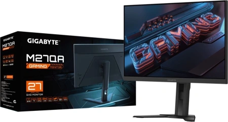 Монитор Gigabyte 27" M27QA черный IPS LED 0.5ms 16:9 HDMI полуматовая HAS 1000:1 350cd 178гр/178гр 2560x1440 180Hz FreeSync DP QHD USB 5.15кг