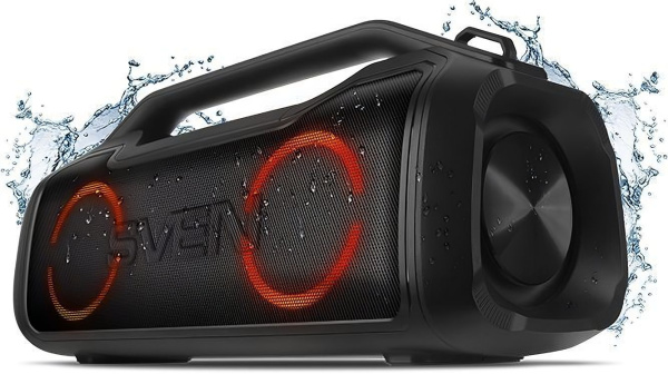 Колонка порт. Sven PS-390 черный 50W 2.0 BT/3.5Jack/USB 10м 3600mAh (SV-021306)