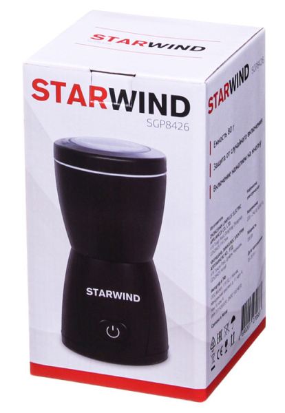 Кофемолка Starwind SGP8426 200Вт сист.помол.:ротац.нож вместим.:80гр черный