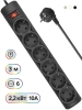 Сетевой фильтр Defender DFS 153 3м (6 розеток) черный (коробка)