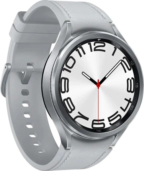 Смарт-часы Samsung Galaxy Watch 6 Classic 47мм 1.5" AMOLED корп.сереб. рем.серебристый (SM-R960NZSAC