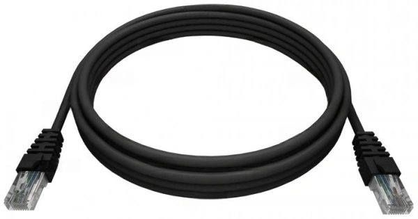 Патч-корд NTSS NTSS-PC-UTP-RJ45-5e-2.0-LSZH-BL NTSS-PC-UTP-RJ45-5E-2.0-LSZH UTP RJ-45 вил.-вилка RJ-45 кат.5E 2м черный LSZH (уп.:1шт) 26AWG