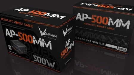 Блок питания Formula ATX 500W AP-500ММ 80 PLUS WHITE (20+4pin) APFC 120mm fan 6xSATA RTL