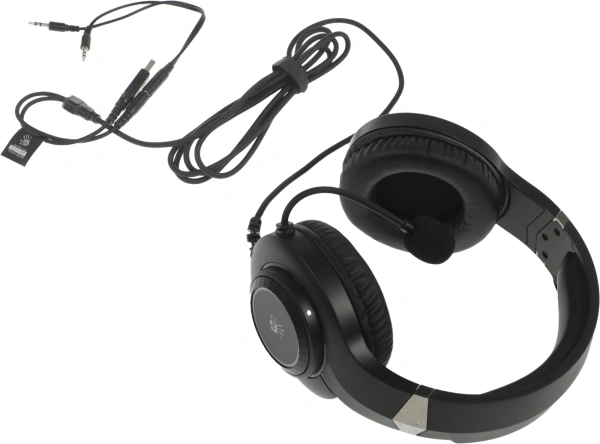 Наушники с микрофоном A4Tech Bloody G220 черный 2м мониторные оголовье (G220 AUX3.5-4PIN + USB)