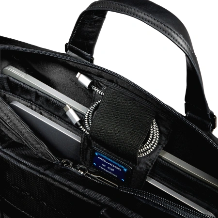 Сумка Piquadro Orion CA6624S136/N с отделением для ноутбука черный ткань/натур.кожа