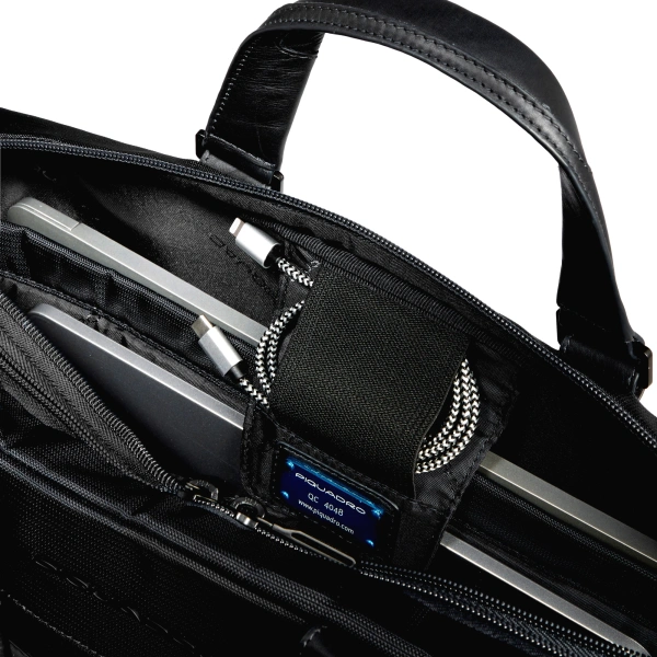 Сумка Piquadro Orion CA6624S136/N с отделением для ноутбука черный ткань/натур.кожа