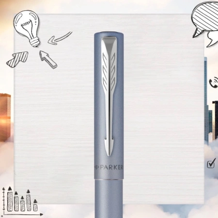Ручка перьев. Parker Vector XL F21 (CW2159745) Silver Blue CT M сталь нержавеющая подар.кор.