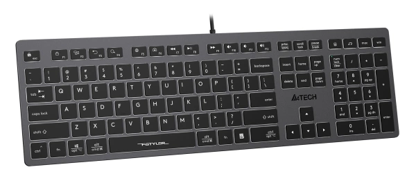 Клавиатура A4Tech Fstyler FX60 серый USB slim LED (FX60 GREY / WHITE)