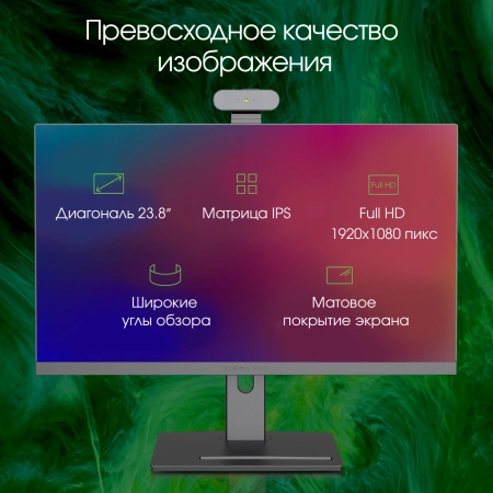 Моноблок Digma Pro Vision 23.8" Full HD Ryzen 5 5500U/8Gb/SSD256Gb UHDG/CR/W11Pro/kb/m/черный 1920x1
