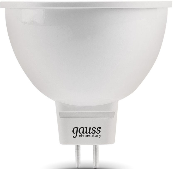 Лампа светодиодная Gauss Elementary MR16 7Вт цок.:GU5.3 спот 220B 6500K св.свеч.бел.хол. MR16 (упак.:10шт) (13537)