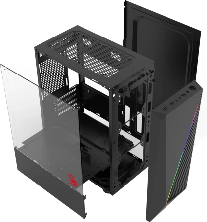 Корпус Bloody BD-CC102F черный без БП mATX 2x120mm 2xUSB2.0 1xUSB3.0 audio bott PSU