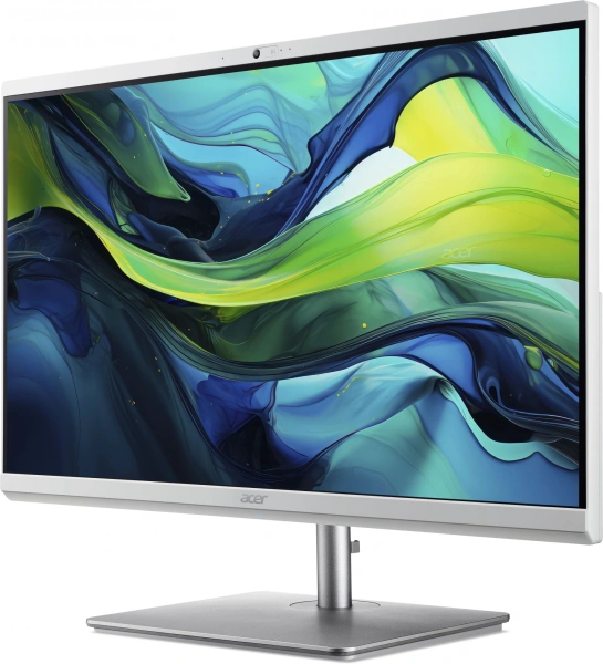 Моноблок Acer Aspire C27-195ES 27" Full HD Core Ultra 7 155U (1.7) 16Gb SSD512Gb Graphics CR Eshell GbitEth WiFi BT 65W клавиатура мышь Cam серебристый 1920x1080