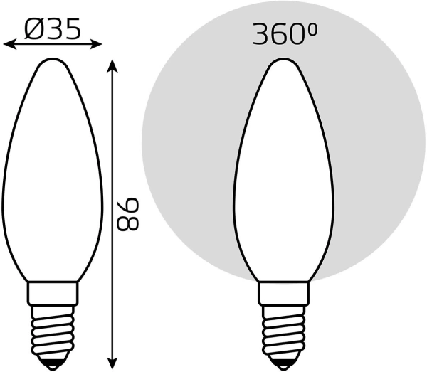 Лампа светодиодная Gauss Filament 103201209-D 9Вт цок.:E14 свеча 220B 4100K св.свеч.бел.нейт. (упак.:10шт)