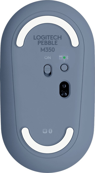 Мышь Logitech Pebble M350 синий/голубой оптическая 1000dpi silent беспров. BT/Radio USB 2but (910-006655)