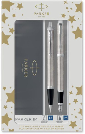 Набор ручек Parker IM Core FK221 (2183058) Stainless Steel CT M сталь нержавеющая подар.кор. ручка перьевая, ручка шариковая