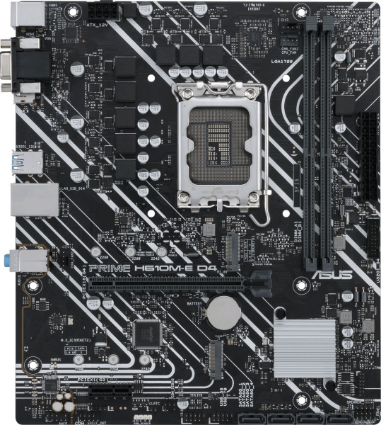 Материнская плата Asus PRIME H610M-E D4-CSM Soc-1700 Intel H610 2xDDR4 mATX AC`97 8ch(7.1) GbLAN+VGA