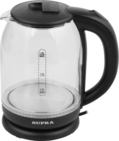 Чайник электрический Supra KES-1851G 1.8л. 1500Вт черный/прозрачный (корпус: стекло)
