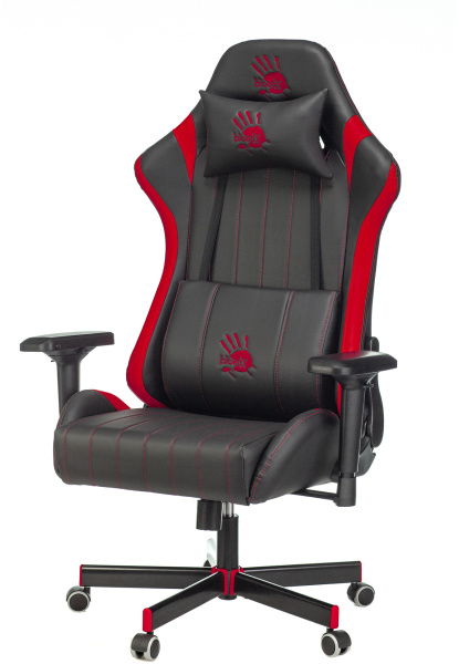 Кресло игровое A4Tech Bloody GC-990 черный/красный эко.кожа крестов. металл