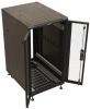Шкаф коммутационный Hyperline (TTBR-1866-DD-RAL9004) напольный 18U 600x600мм пер.дв.перфор.2ств. зад