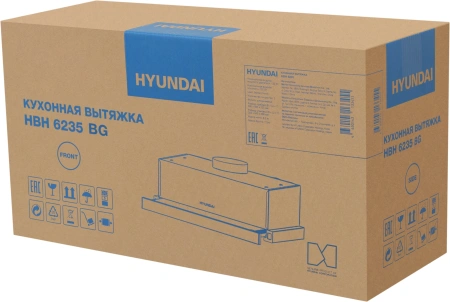 Вытяжка встраиваемая Hyundai HBH 6235 BG черный управление: кулисные переключатели (1 мотор)