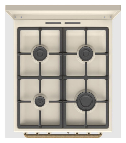 Плита Комбинированная Gorenje GKS5B70CLI бежевый (металлическая крышка) реш.чугун