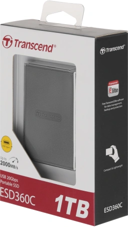 Накопитель SSD Transcend USB-C 1TB TS1TESD360C серый
