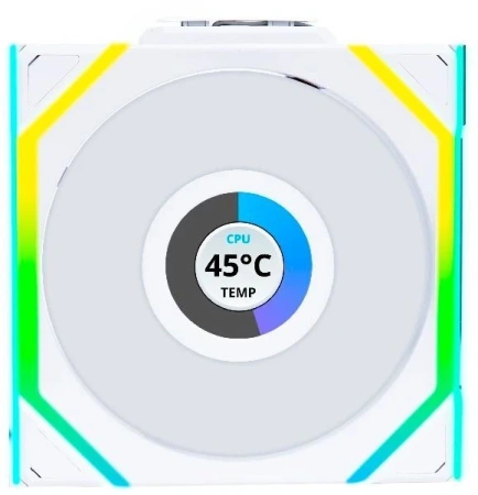 Вентилятор для корпуса Lian-Li Uni Fan SL Wireless 120 LCD ARGB 120х124.5x28 белый 4-pin 29.5дБ (упак.:3шт) (G99.12SLLCD1W3W.R0) Ret