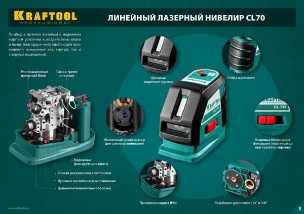 Нивелир лазерн. Kraftool 34660-2 цв.луч. красный