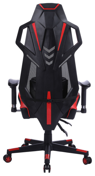 Кресло игровое Cactus CS-CHR-090BLR черный/красный эко.кожа/сетка крестов. нейлон