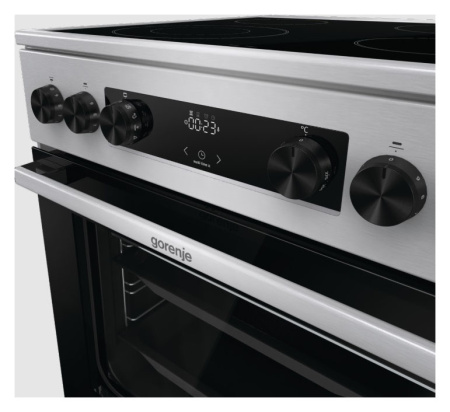 Плита Электрическая Gorenje GECS6C70XC нержавеющая сталь стеклокерамика (без крышки)