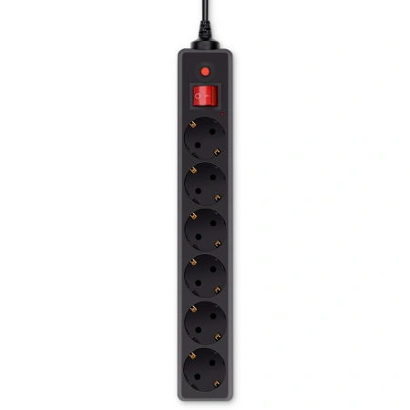 Сетевой фильтр Buro 600SH-3-B 3м (6 розеток) черный (коробка)