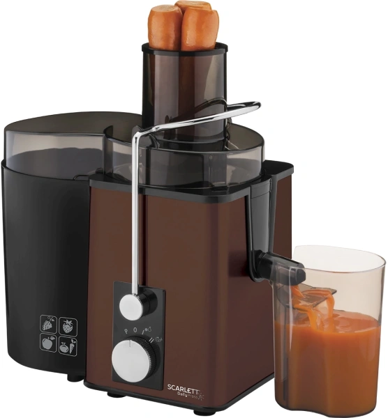 Соковыжималка центробежная Scarlett SC-JE50S57 1000Вт рез.сок.:600мл. коричневый/черный