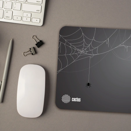 Коврик для мыши Cactus Spider gray черный 250x200x3мм (CS-MP-D13S)