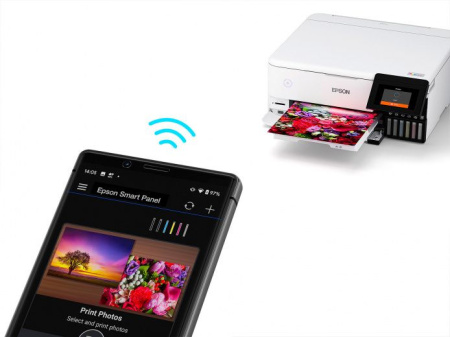 МФУ струйный Epson L8160 (C11CJ20404/403/402) A4 Duplex Net WiFi белый