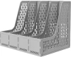 Лоток вертикальный Deli E9844 GREY E9844 4отд. сборный для бумаг 325x257x275мм серый пластик