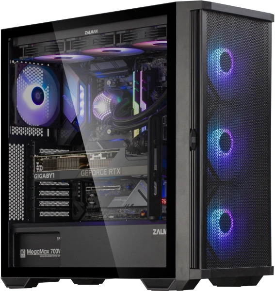 Корпус Zalman Z10 PLUS черный без БП ATX 10x120mm 4x140mm 2xUSB3.0 audio bott PSU