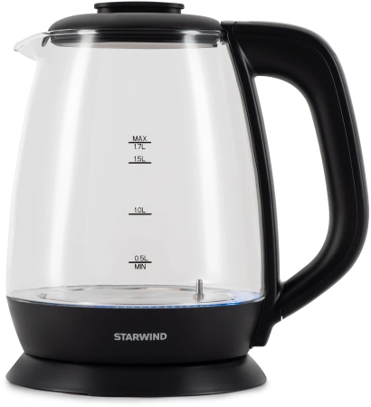 Чайник электрический Starwind SKS3036 1.7л. 2200Вт черный корпус: стекло