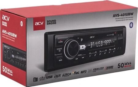 Автомагнитола ACV AVS-401UBW 1DIN 4x50Вт v5.0 AUX 2 (43343)