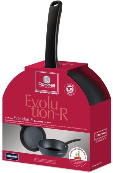 Сковорода Rondell Evolution-R RDA-797 круглая 26см покрытие: Evolution ручка несъемная (без крышки) графитовый